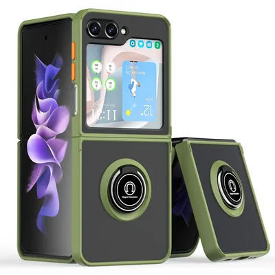 Immagine prodotto di Per Samsung Galaxy Z Flip7 FE / Flip6 5G Shadow Design TPU + PC Custodia protettiva Custodia protettiva Verde chiaro