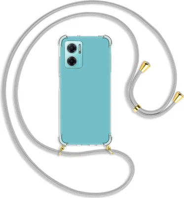 Produktbild von Handykette Backcover-Schutzhülle mit Band (Metall goldfarben) für Xiaomi Redmi 10 5G / Note 11E - silbergrau