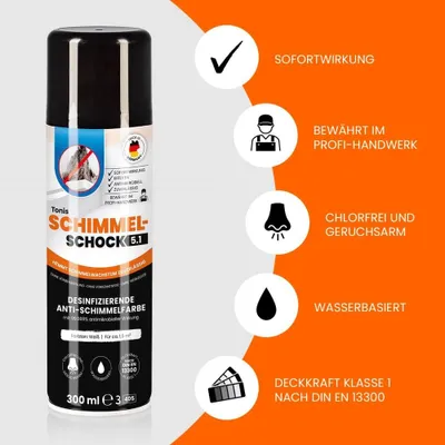 Obrázek produktu pro Tonis Schimmelschock, sprej proti plísním, 300 ml, bílá barva, balení 4 kusů, možnost zaslání jednotlivých kusů