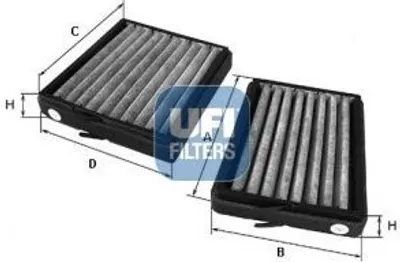 Produktbild von UFI 54.130.00 Aktivkohle Innenraumfilter Pollenfilter passend für MERCEDES-BENZ C-Klasse Limousine (W203) C-Klasse T-modell (S203) CLK (C209)