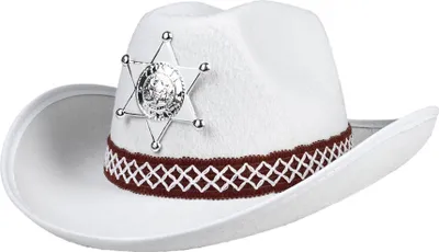 Produktbild von Cowboyhut Sheriff Kinder weiß