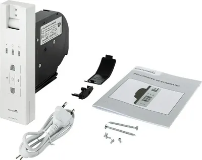 Immagine prodotto di Avvolgitore elettrico da incasso per tapparelle Schellenberg RolloDrive 65 Standard, azionamento del nastro per tapparelle fino a 6 m² di superficie di tapparelle per nastro per tapparelle con larghezza di 23 mm, forza di trazione 45 kg, 22765