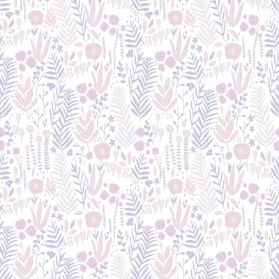 Produktbild von Profhome 381181-GU Blumen Tapete Kindertapete matt weiß rosa lila 5,33 m2