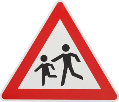 Produktbild von ORIGINAL Verkehrsschild ACHTUNG KINDER Nr. 136-10 Fahrrichtung rechts Verkehrszeichenschild StVO Schilder RAL Kinderschild Warnschild spielende Kinder Verkehrsschilder Strassenschild Gefahrenschild