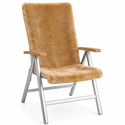 Produktbild von RÖKÜ Campingstuhl Auflage Lammfell camel