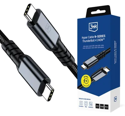 Immagine prodotto di Cavo 3mk Hyper Cable N-SERIES USB-C / USB-C Thunderbolt 4, 2 metri, 48V / 5A, 40Gb/s, 240W, 8K60Hz - nero