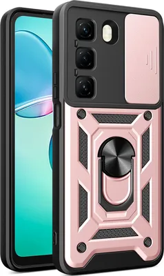 Produktbild von Hülle für Infinix Hot 50 4G Magnetische Ring Ständer Halter Dia Kameraschutz TPU Bumper Silikon Schutzhülle Rosa