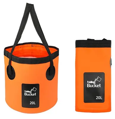 Klappbarer Eimer 20 l, faltbar, für Camping & Outdoor, orange