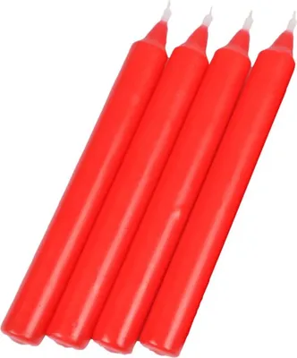 Image de Lot de 4 bougies chandelier rouge
