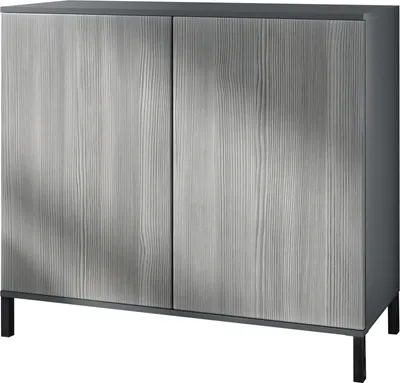 Produktbild von Vladon Kommode Skadu V3, Moderner Küchenschrank mit 2 großen Türen Anthrazit matt / Avola-Anthrazit (92,5 x 83.5 x 35)