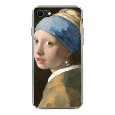 Produktbild von MuchoWow® Handyhülle Schutzhülle Hülle für iPhone SE 2020 Das Mädchen mit dem Perlenohrring - Gemälde von Johannes Vermeer Silikon Softcase Handy Hülle - Kartenbesitzer