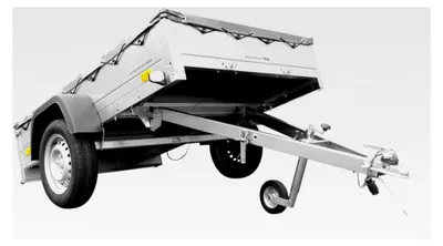 Produktbild von Anhänger mit Plane 750 kg Gartenanhänger 201 Kipp mit Flachplane und Stützrad