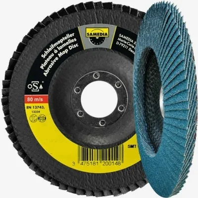 Produktbild von Samedia SMT Schleifmopteller 10 Stück Fächerscheiben  Ø 115 mm / K60