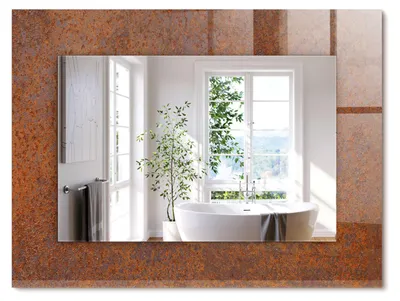 Produktbild von Verrostete Metalloberfläche – Rechteckiger Spiegel mit Druck 80x60 cm – Modern - Dekorativ für die Wand