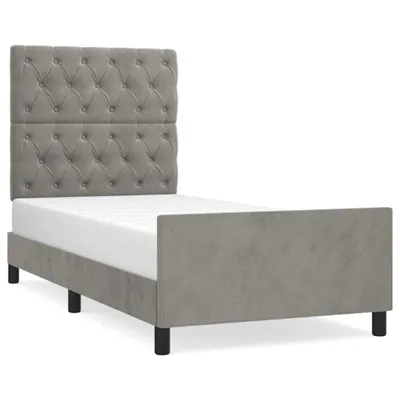 Produktbild von Bettgestell ohne Matratze Hellgrau 80x200 cm Samt