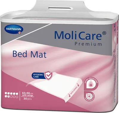 Image de Hartmann Molicare Premium Bed Mat 7 gouttes 60 x 90 cm bordable (90 x 180 cm) - 1 paquet de 30 protections