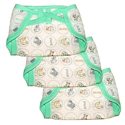 Produktbild von Set aus 3 wiederverwendbaren Baumwollwindeln für Babys