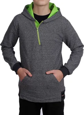 Produktbild von Jungen Pullover mit Kapuze meliert Grau 110
