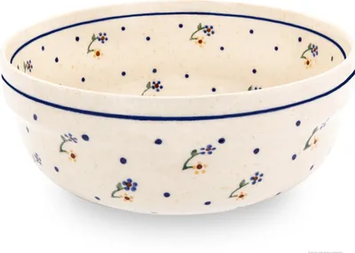 Produktbild von Original Bunzlauer Keramik 1,5 Liter Schüssel Schale mit Muster im Inneren Ø20 cm Beilagenschüssel Obstschale Müslischale [Form 3] im Design 111