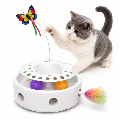 Produktbild von 3-in-1 Spielgerät Katze, interaktives elektrisches Katzenspielzeug, KI-generiertes Bild