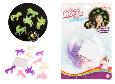 Produktbild von Toi-Toys - DREAM HORSE Glow in The Dark Shapes Einhorn-Aufkleber (12 Stück) Application Stickers