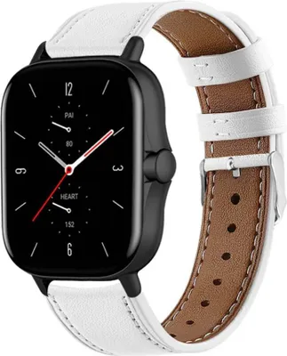 Produktbild von Strap-it Amazfit GTS 2 Armband Leder (Weiß)