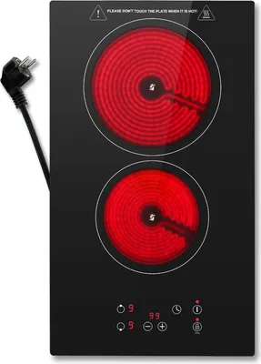Produktbild von 2-Zonen Glaskeramik-Einbaukochfeld - Modell FYCH02 - Touch-Bedienung - EU-Stecker - 230 V - bis 3000 W - Timer - Rahmenlos