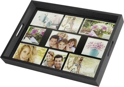 Produktbild von ZEP Photo Tray schwarz     43x35 Holz Fototablett 9 Bilder   W002