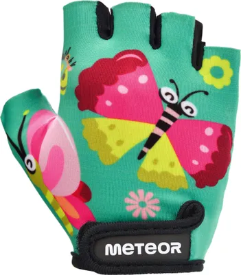 Produktbild von Meteor Kinder Fahrradhandschuhe, Bike Gel BMX Handschuh, Jungen Fahrrad-Handschuhe, Mädchen Radhandschuhe M Butterflies