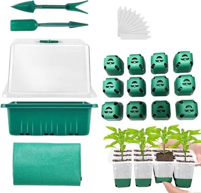 Productafbeelding van Zaadkweekset - Ideaal voor het kweken van planten - 19x16x12 cm - Transparant