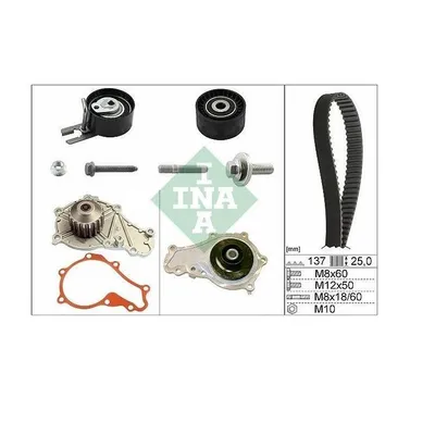 Produktbild von INA Zahnriemensatz + Wasserpumpe für Citroen Ford Fiat Peugeot Volvo