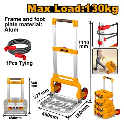 Immagine prodotto di Carrello da trasportro pieghevole 130 kg Ingco