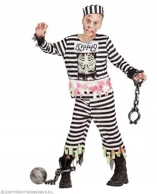 Productafbeelding van ZOMBIE-VERKLEDING (bovenstuk, broek, muts) Maat 140