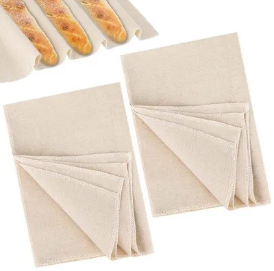 Productafbeelding van Set van 2 Natuurlijke Linnen Brooddoeken 75 x 45 cm