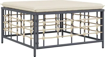 Produktbild von vidaXL Gartenhocker mit Beige Kissen Poly Rattan