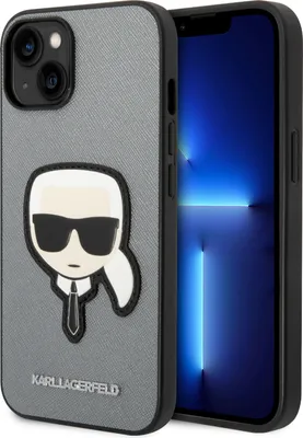 Produktbild von Karl Lagerfeld Klhcp14Ssapkhg Iphone 14 6,1"" Srebrny/Silver Hardcase Saffiano Karl`s Head Patch