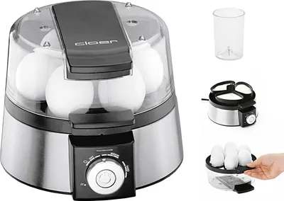 Imagen del producto de Cloer, hervidor de huevos electrónico, modelo 6070, color plateado/negro