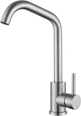 Immagine prodotto di Rubinetto da cucina in acciaio inossidabile, orientabile a 360°, miscelatore monocomando, doccetta rimovibile, finitura opaca