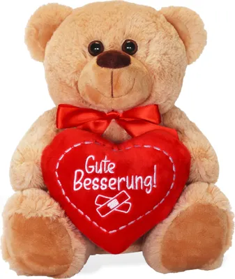 Produktbild von Teddybär mit Herz Gute Besserung braun 25 cm
