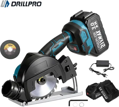 Obrázek produktu pro Drillpro S-100 akumulátorová úhlová bruska bezkartáčová 18-21 V 1000 W, 3 rychlosti, bezdrátová, EU zástrčka, sada 2 s 2 akumulátory