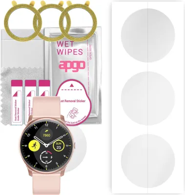 Produktbild von apgo 3 Stück Schutzfolie, klar, kompatibel mit Rubicon RNCE61 Smartwatch, Hydrogel Displayschutzfolie mit Positionierhilfe, Displayfolie, robust und kratzfest