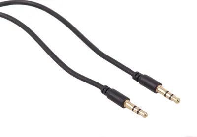 Obrázok produktu pre Audio kábel AUX Jack - Jack 3,5 mm jack konektor čierny 1,5 metra