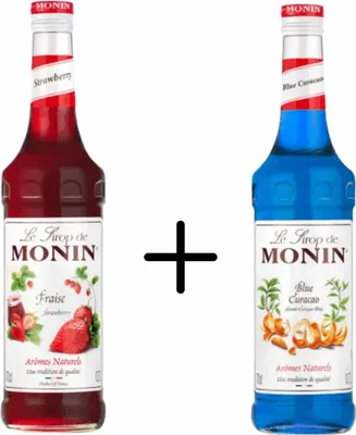 Immagine prodotto di Sciroppo Monin Fragola + Blue Curaçao