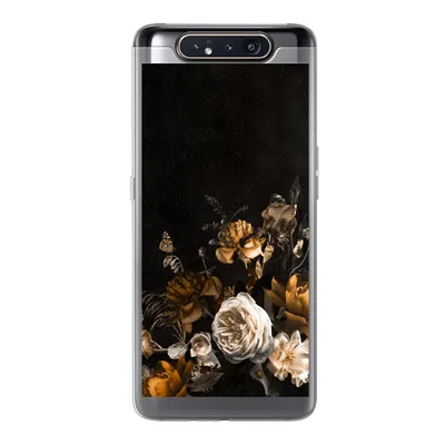Produktbild von MuchoWow® Handyhülle Schutzhülle Hülle für Samsung Galaxy A80 Blume - Gold - Muster Silikon Softcase Handy Hülle - Schutzdeckel