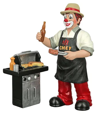 Produktbild von Gilde Clown, "Chefgriller", Grillmotiv, Kunstharz, mehrfarbig, VE 1, L. 7 cm, B. 13 cm, H. 14.5 cm 10279 4063387102794