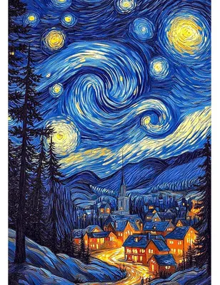 Zdjęcie produktu dla Zestaw do diamentowego malowania "Noc pod gwiazdami", 30x40 cm, dla dorosłych i dzieci