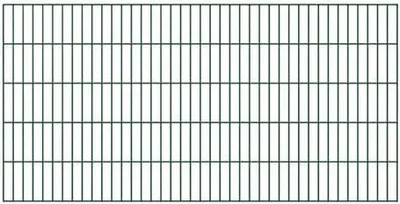 A green wire mesh fence panel against a white background.