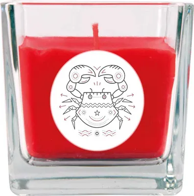 Immagine prodotto di HS Candle "Segno zodiacale" candela profumata rosa in barattolo di caramelle ( Cancro ) - molti motivi a scelta, 190g - durata di combustione fino a 50 ore - Cancro