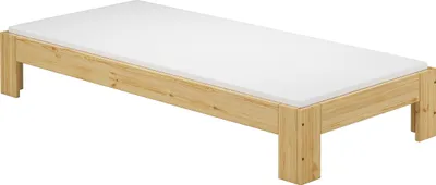 Produktbild von Futon, Einzel Bett 90 x 200 cm Kiefer massiv Zubehör wählbar V-60.67-09Rollrost und Matratze inkl.
