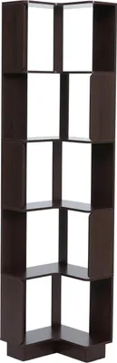 Produktbild von Eck-Bücherregal HWC-P53, Eckregal Standregal Wohnregal, 5 Ebenen MDF Melamin 175x40x40cm  Walnuss-Optik